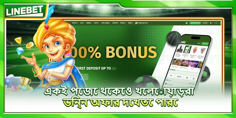 একই পেজে থেকেও খেলোয়াড়রা ভিন্ন অফার দেখতে পারে